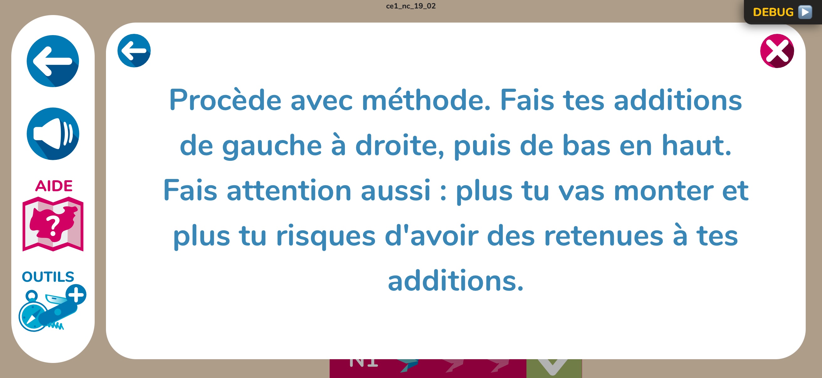 Une erreur : une aide